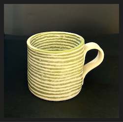 Mystery Creek Ceramics Nerikomi Mug - Med Green