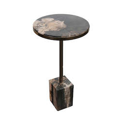 New Arrivals: Petrified Wood Pilar Side Table