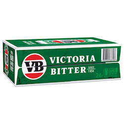 Wine and spirit merchandising: Victoria Bitter 4 x 6 pack cans 375ml