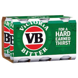 Wine and spirit merchandising: Victoria Bitter 6 Pack Cans