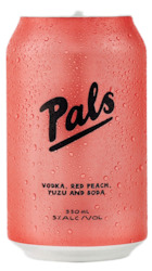 Pals 10 pack cans - vodka, red peach, yuzu and soda