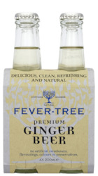 Wine and spirit merchandising: Fever-Tree Premium Ginger Beer, 4 pack 200ml