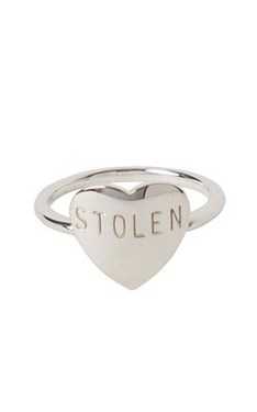 Jewellery: Stolen Girlfriends Club sterling silver heart ring from Walker and Hall Jeweller - Walker & Hall
