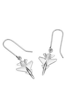 Sterling silver Karen Walker Jet plane earrings from Walker and Hall Jeweller - …