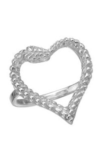 Zoe & Morgan Snake Heart Ring - Sterling Silver from Walker and Hall Jewelle…