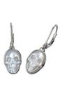 Zoe & Morgan Mother of Pearl Skull earrings - Sterling Silver from Walker an…