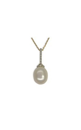 9ct yellow gold and freshwater pearl pendant from Walker and Hall Jeweller - Walker & Hall