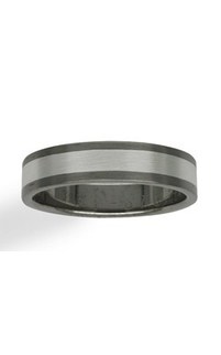 Titanium and sterling silver men's ring from Walker and Hall Jeweller - Walker & Hall