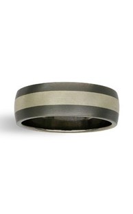 Titanium and sterling silver men's ring from Walker and Hall Jeweller - Walker & Hall