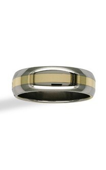 Jewellery: Titanium and 9ct yellow gold men's ring from Walker and Hall Jeweller - Walker & Hall