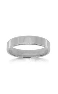 9ct white gold 4.5mm square profile wedding band from Walker and Hall Jeweller -…
