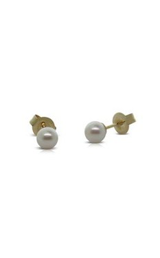 9ct yellow gold Akoya pearl studs - 5mm from Walker and Hall Jeweller - Walker & Hall