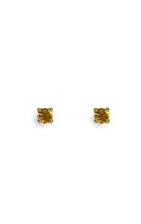 9k yellow gold small citrine studs from Walker and Hall Jeweller - Walker & Hall