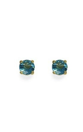 9ct yellow gold blue topaz studs from Walker and Hall Jeweller - Walker & Hall