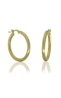 9ct yellow gold hollow hoop earrings - 20mm from Walker and Hall Jeweller - Walk…