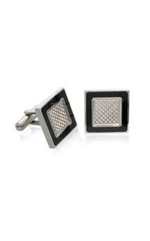 Stainless steel geometric design cufflkinks from Walker and Hall Jeweller - Walker & Hall