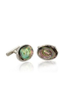 Jewellery: Sterling silver and paua oval cufflinks from Walker and Hall Jeweller - Walker & Hall