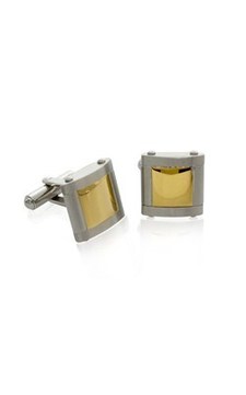 Stainless steel two tone cufflinks from Walker and Hall Jeweller - Walker & Hall
