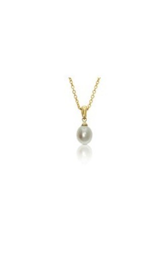 9ct yellow gold freshwater pearl drop pendant from Walker and Hall Jeweller - Walker & Hall
