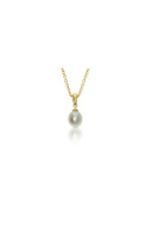 9ct yellow gold freshwater pearl drop pendant from Walker and Hall Jeweller - Walker & Hall