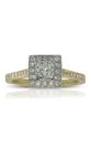 18ct yellow and white gold .54ct princess cut halo ring from Walker and Hall Jew…