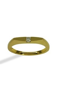18ct yellow gold square profiled diamond ring from Walker and Hall Jeweller - Wa…