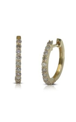 18ct yellow gold .50ct diamond set hoop earrings from Walker and Hall Jeweller -…