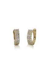 18ct yellow gold .50ct two row diamond huggie hoops from Walker and Hall Jeweller - Walker & Hall