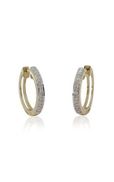 9ct yellow gold .10ct diamond hoop earrings from Walker and Hall Jeweller - Walker & Hall