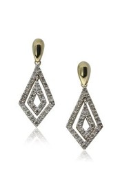 Jewellery: 9ct yellow gold .18ct diamond drop earrings from Walker and Hall Jeweller - Walker & Hall