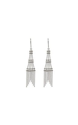 18ct white gold eiffel tower tassel earrings from Walker and Hall Jeweller - Wal…