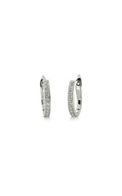 Jewellery: 18k white gold .20ct bead set diamond hoops from Walker and Hall Jeweller - Walker & Hall