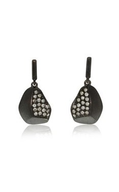 9ct white gold & black rhodium .18ct diamond earrings from Walker and Hall Jeweller - Walker & Hall