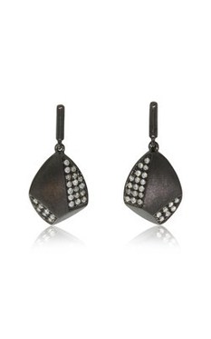 9ct white gold & black rhodium .17ct diamond earrings from Walker and Hall J…