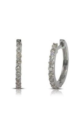 18ct white gold .50ct diamond hoop earrings from Walker and Hall Jeweller - Walk…