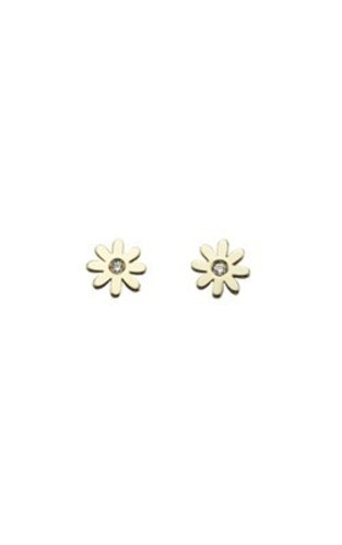 9ct yellow gold Karen Walker daisy stud earrings from Walker and Hall Jeweller -…