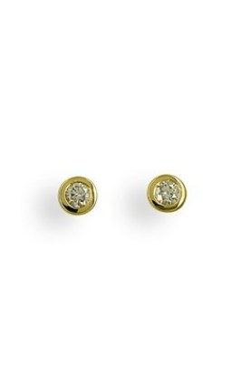 18ct yellow gold .20ct rubover diamond studs from Walker and Hall Jeweller - Walker & Hall