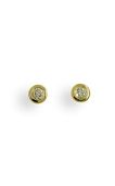 18ct yellow gold .20ct rubover diamond studs from Walker and Hall Jeweller - Wal…