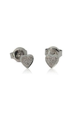 Jewellery: 9ct white gold diamond heart studs from Walker and Hall Jeweller - Walker & Hall
