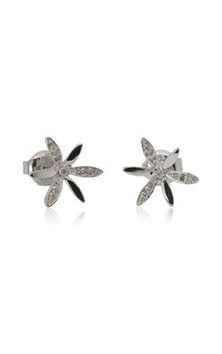 9ct white gold .02ct diamond flower studs from Walker and Hall Jeweller - Walker & Hall