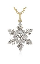 9ct yellow gold .04ct diamond snowflake pendant from Walker and Hall Jeweller - …