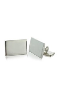 Sterling silver rectangular cufflinks from Walker and Hall Jeweller - Walker & Hall