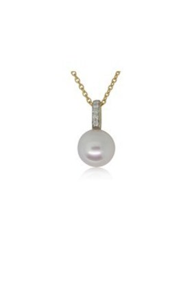 18ct yellow gold diamond and cultured pearl necklace from Walker and Hall Jewell…