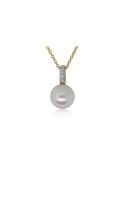18ct yellow gold diamond and cultured pearl necklace from Walker and Hall Jewell…