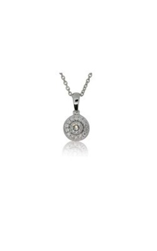 18ct white gold .20ct diamond halo pendant from Walker and Hall Jeweller - Walker & Hall