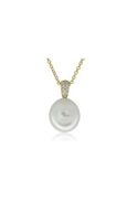 9ct yellow gold South Sea pearl and .10ct diamond pendant from Walker and Hall J…