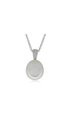 9ct white gold south sea pearl and .10ct diamond pendant from Walker and Hall Jeweller - Walker & Hall