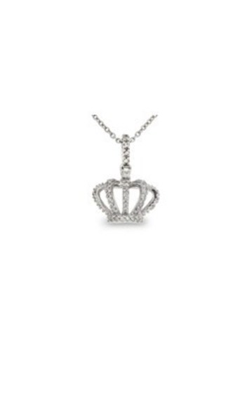 Jewellery: 9ct white gold diamond set crown pendant from Walker and Hall Jeweller - Walker & Hall