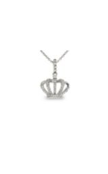 9ct white gold diamond set crown pendant from Walker and Hall Jeweller - Walker & Hall