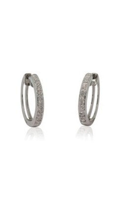 9ct white gold .10ct diamond hoop earrings from Walker and Hall Jeweller - Walker & Hall